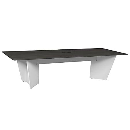Regency Array Melamine Oval Conference Table, 29"H x 120"W x 48"D, Ash Gray/White