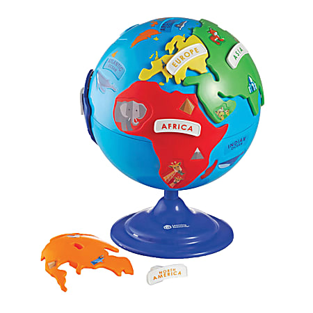 Learning Resource Puzzle Globe, 8", Blue