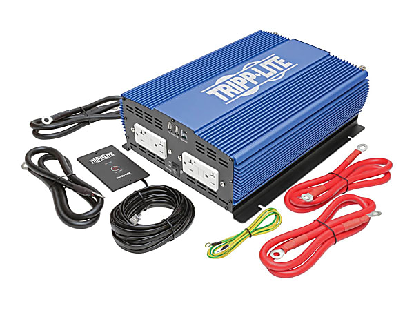 Eaton Tripp Lite Series 2000W Compact Power Inverter Mobile Portable w/ 4 Outlets &amp; 2 USB Ports - DC to AC power inverter - PINV2000HS