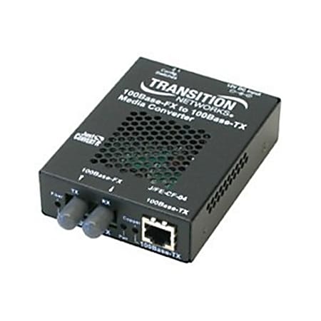 Transition Networks Just Convert-IT 100BASE-TX to 100BASE-FX Stand-Alone Media Converter