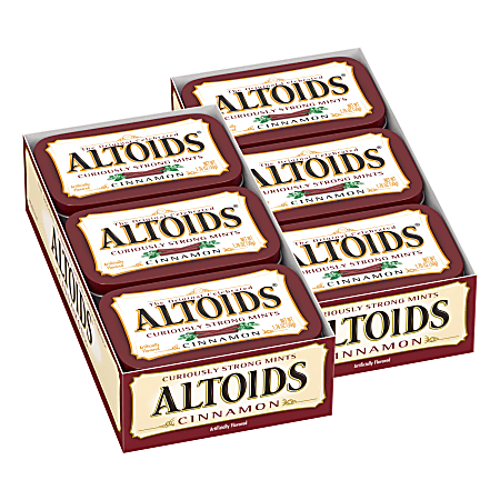 Altoids® Curiously Strong Mints, Cinnamon, 1.76 Oz, Pack Of 12 Tins