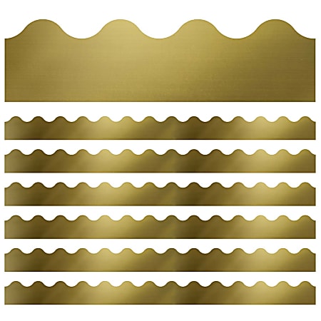 Carson Dellosa Education Scalloped Border, Sparkle + Shine Gold Foil, 39' Per Pack, Set Of 6 Packs