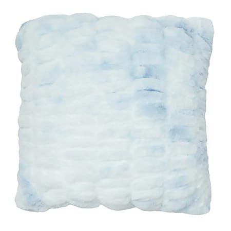 Dormify Leah Ruched Tie Dye Faux Fur Square Pillow, Baby Blue