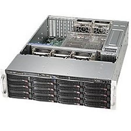Supermicro SuperChassis 836E16-R500B - Rack-mountable - Black - 3U - 16 x Bay - 5 x 3.15" x Fan(s) Installed - 2 x 500 W - Power Supply Installed - EATX, ATX Motherboard Supported - 5 x Fan(s) Supported - 16 x External 3.5" Bay - 7x Slot(s) - 2 x USB(s)