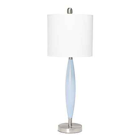 Lalia Home Stylus Table Lamp, 27"H, White Shade/Blue Base