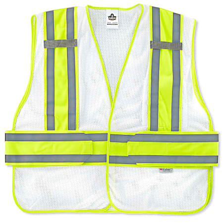 Ergodyne GloWear Safety Vest, 2-Tone Expandable, X-Large/XX-Large, White, 8240HL-NC