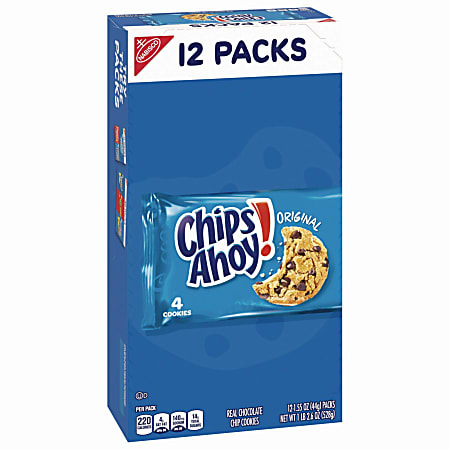 Nabisco® Chips Ahoy!® Cookies, Chocolate Chip, 1.4 Oz, Box Of 12 Packs