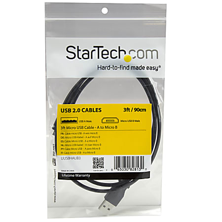 StarTech.com Uusbhaub3 3ft Micro USB Cable A to
