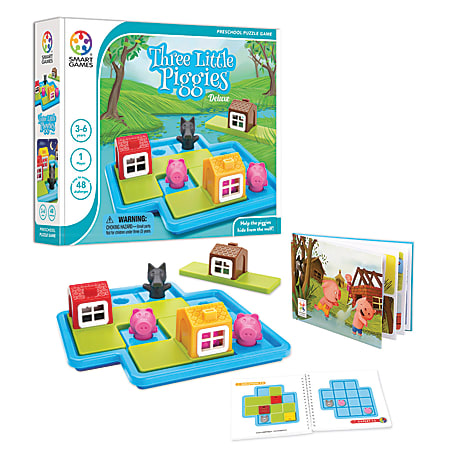 Smart Toys And Games SmartGames 3 Little Piggies Deluxe Preschool Puzzle Game, Pre-K To Grade 1