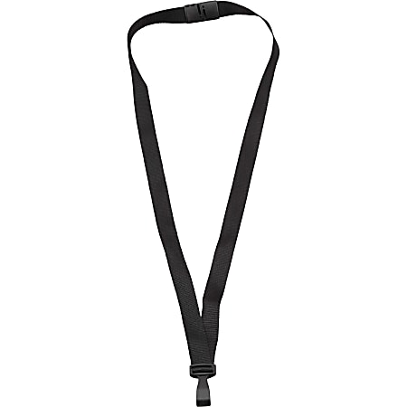 Round Heavy Duty No-Twist Breakaway Black Lanyard w/ Slider (p/n FF-34H-BLK)