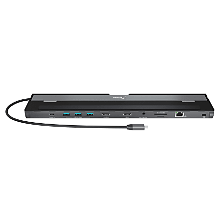 j5create USB-C Dual HDMI™ Docking Station With 100W PD USB Type-C/USB Type-A Super Charger Bundle, Black