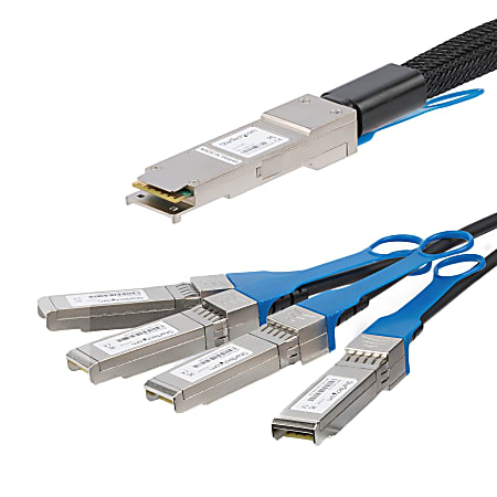 StarTech.com MSA Uncoded Compatible 1m QSFP+ to 4x SFP+ Direct Attach Breakout Cable - 40GbE - QSFP+ to 4x SFP+ Copper DAC 40 Gbps Low Power