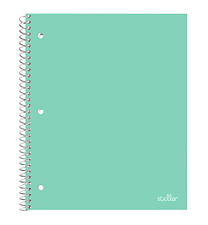 Office Depot® Brand Stellar Poly Notebook, 8-1/2" x 11",  1 Subject, College Ruled, 100 Sheets, Mint