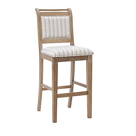 Linon Brewster Bar Stool, Grey Wash/Natural Stripe