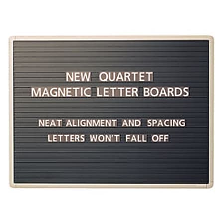Quartet® Magnetic Letter Message Board, 24" x 36", Black
