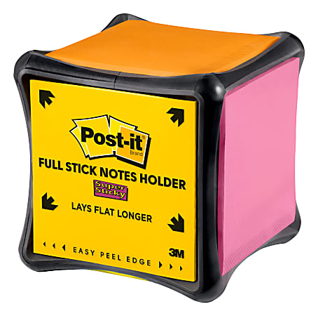 Post-it® Super Sticky Full Stick Notes Holder, 3 in x 3 in, 6 Pads/Holder