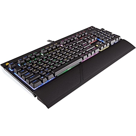 Corsair STRAFE RGB Mechanical Gaming Keyboard - Cherry MX Red - Cable Connectivity - 104 Key - PC - Mechanical Keyswitch - Black