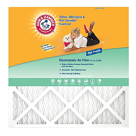 Arm & Hammer Enhanced Pet Fresh Air Filters, 25"H x 20"W x 1"D, Pack Of 4 Filters
