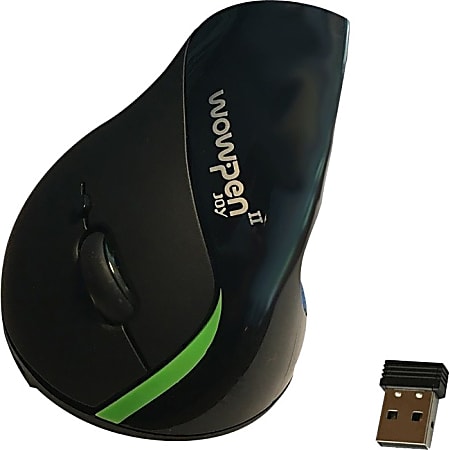 Ergoguys WOW PEN JOY II WIRELESS ERGONOMIC COMPUTER MOUSE BLACK - Optical - Wireless - Black - 1 Pack - USB - 2000 dpi - Scroll Wheel - 6 Button(s) - Right-handed