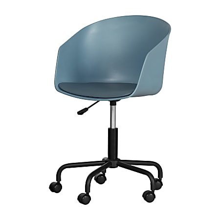 South Shore Flam Plastic Mid-Back Swivel Chair, Blue/Black