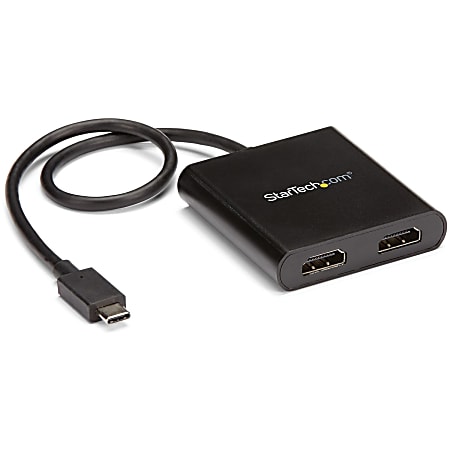 StarTech.com USB C to HDMI Adapter 4K 2 Port MST Hub Thunderbolt 3  Compatible Multi Monitor Splitter Increase your productivity by connecting  two displays to your USBC device with the USB C