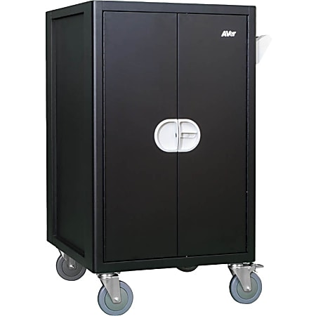 AVer AVerCharge E36c+ 36 Device Economy Charging Cart - 4 Casters - 5" Caster Size - Solid Steel - 27.1" Width x 25.2" Depth x 42.8" Height - Black - For 36 Devices