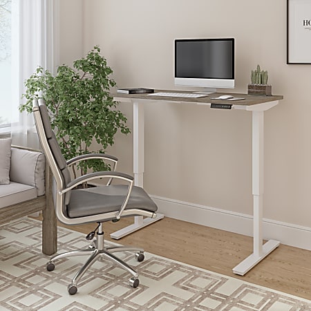 Bestar Viva Electric 48 W Standing Desk Walnut Gray Office Depot