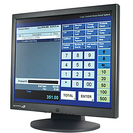 Logic Controls LE1017 17" LCD Touchscreen Monitor - 8 ms - 17" Class - 5-wire Resistive - 1280 x 1024 - SXGA - 500:1 - 300 Nit - Speakers - USB - Black