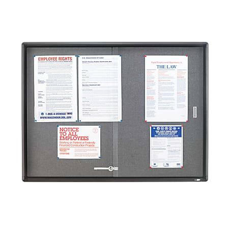 Quartet® Enclosed Bulletin Board, 36" x 48", Aluminum