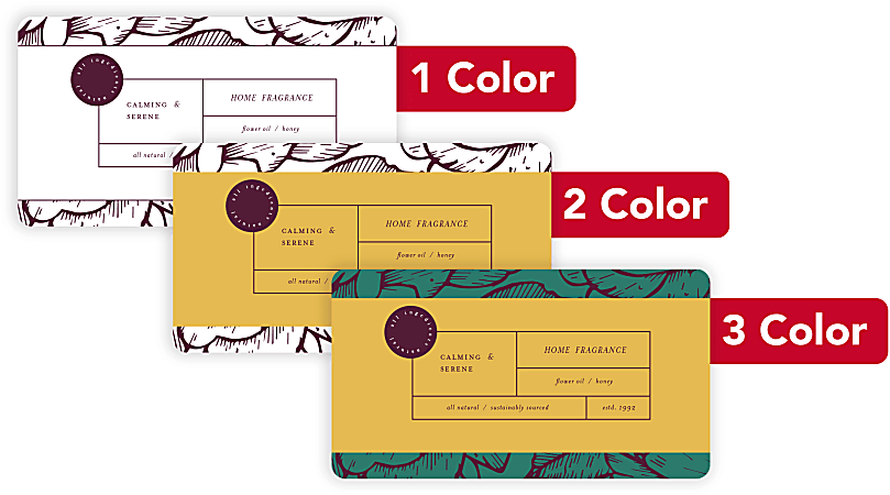 Custom 1, 2 Or 3 Color Printed Labels/Stickers, Rectangle, 1-15/16" x 3-1/2", Box Of 250