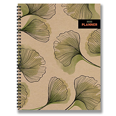 TF Publishing Large Weekly/Monthly Planner, 9" x 11", Ginkg Flower, January To December 2022