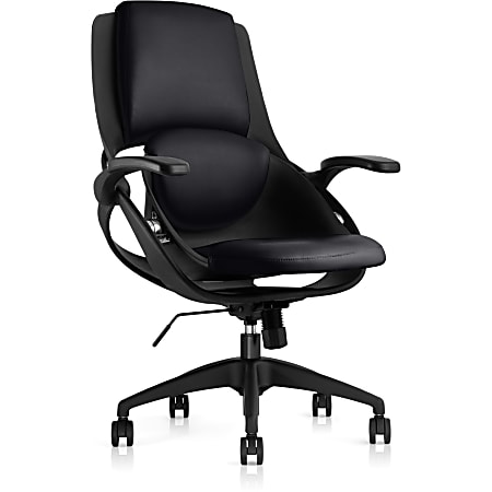 All33 BackStrong C1 Vinyl Mid-Back Task Chair, Black