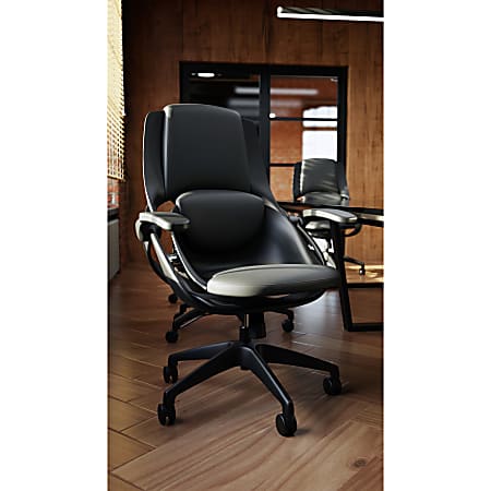 All33 BackStrong C1 Vinyl Mid Back Task Chair Black Office Depot