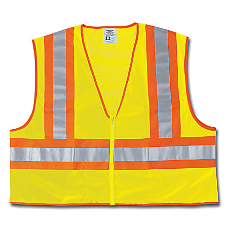 MCR Safety Luminator Class II Safety Vests, 2X Large, Lime
