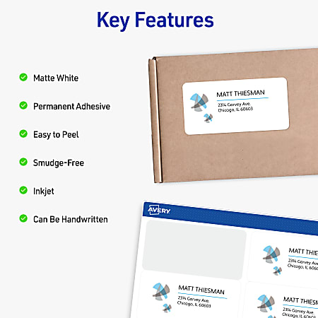 Avery TrueBlock Shipping Labels With Sure Feed Technology 8163
