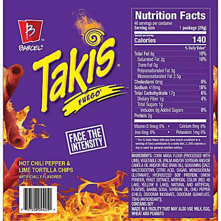 Takis Fuego Chips 1 Oz Pack Of 46 Bags - Office Depot