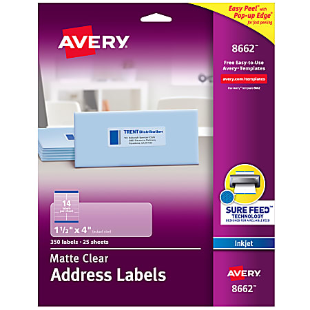 Avery® Matte Address Labels With Sure Feed® Technology,