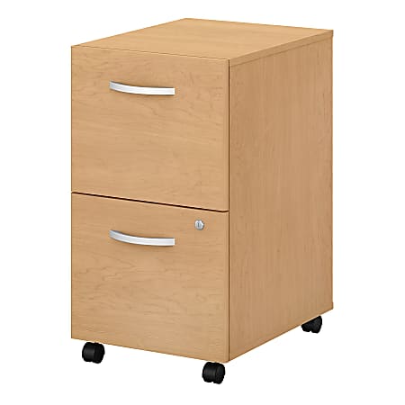 Bush Business Furniture Studio C 20-1/6"D Vertical 2-Drawer Mobile File Cabinet, Natural Maple, Premium Installation