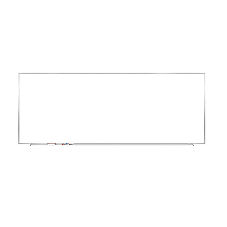 Ghent Magnetic Porcelain Dry-Erase Whiteboard, 48" x 144", Aluminum Frame With Silver Finish