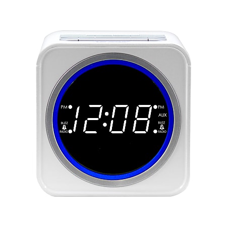 Nelsonic FM Clock Radio, White