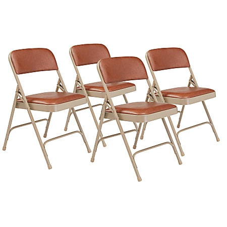 National Public Seating Series 1200 Folding Chairs, Brown/Beige, Set Of 4 Chairs