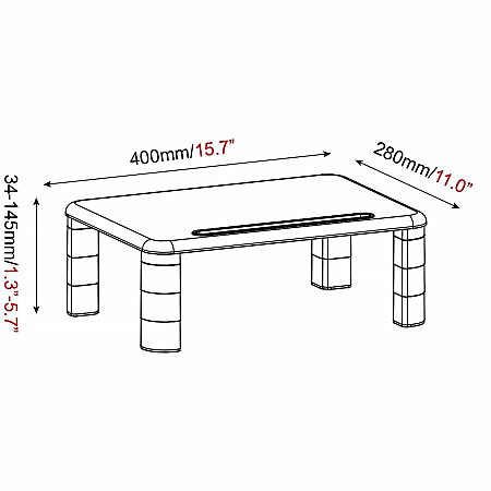 Lorell Height-Adjustable Monitor Riser - 4 Lorell Height-Adjustable Monitor Riser - 4