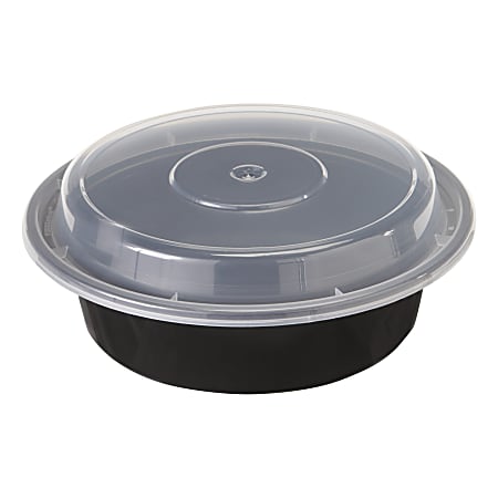 Pactiv VERSAtainer® Containers, 0.5 Qt, Black/Clear, Pack Of 150 Containers