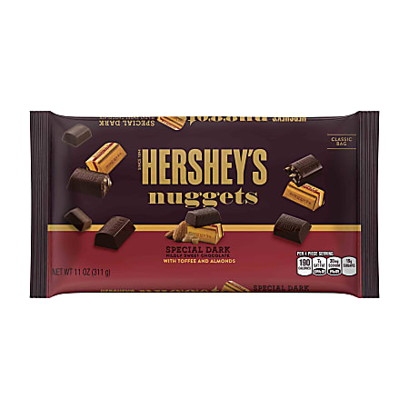 Hershey's® NUGGETS Special Dark Chocolate With Almonds And Toffee Bags, 11 Oz, Pack Of 3 Bags