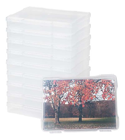 IRIS Craft Cases For 5" x 7" Photos And Embellishments, 5-3/4" x 7-13/16" x 1-1/4", Clear, Pack Of 10 Craft Cases