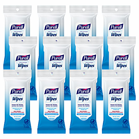 Purell® Hand Sanitizing Wipes, Clean Scent, 20 Wipes Per Flow Pack, Case Of 28 Flow Packs