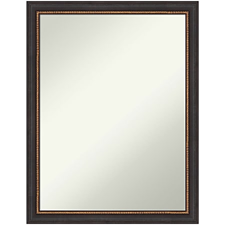 Amanti Art Non-Beveled Rectangle Framed Bathroom Wall Mirror, 26-1/2” x 20-1/2”, Ashton Black