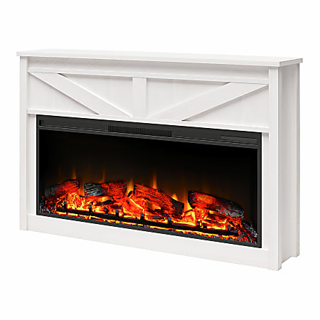 Ameriwood Home Farmington Wide Modern Farmhouse Mantel With Electric ...