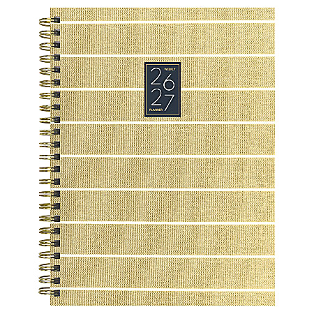 2026-2027, TF Publishing  Yellow Linen Medium Weekly Monthly Planner, 8" x 6.5", July 2026 to June 2027