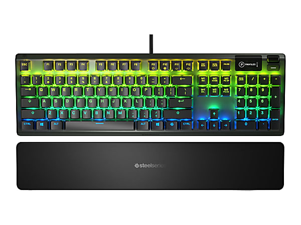SteelSeries Apex 5 - Keyboard - with display - backlit - USB - key switch: Hybrid Blue Switch
